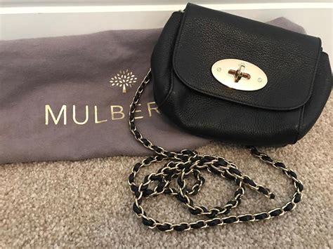 MULBERRY MINI LILY BLACK USED .